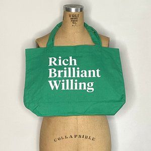 Rich Brilliant Willing green cotton tote bag